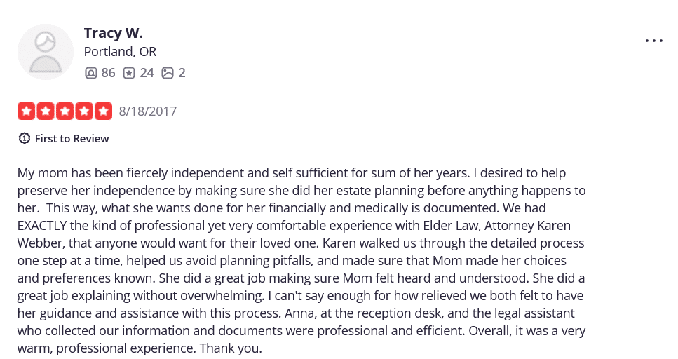 Clark County Estate Planning Lawyer 4 Tracy W Pettis Webber Pacific PS Yelp Review